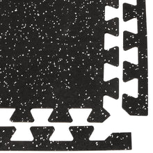 Load image into Gallery viewer, Black Rubber Gym Floor Tile Set 18 x 18-in 8-Pack