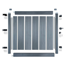 Load image into Gallery viewer, Misty Grey Woodgrain Vinyl Unassembled Fence Gate 6 x 6-ft