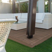 Load image into Gallery viewer, everhome 3 x 3-in Walnut Composite Deck Tile Corner Trim 4/Pack