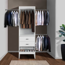 Load image into Gallery viewer, Monaco 72.8 H x 92-142-in W White Composite Wood Closet Organizer w/ Drawers/Shelves and Rods
