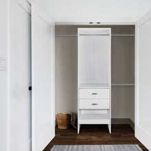 Load image into Gallery viewer, Monaco 72.8 H x 92-142-in W White Composite Wood Closet Organizer w/ Drawers/Shelves and Rods