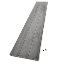 Load image into Gallery viewer, Misty Gray Woodgrain Vinyl Fence Panel Kit 6 x 6-ft