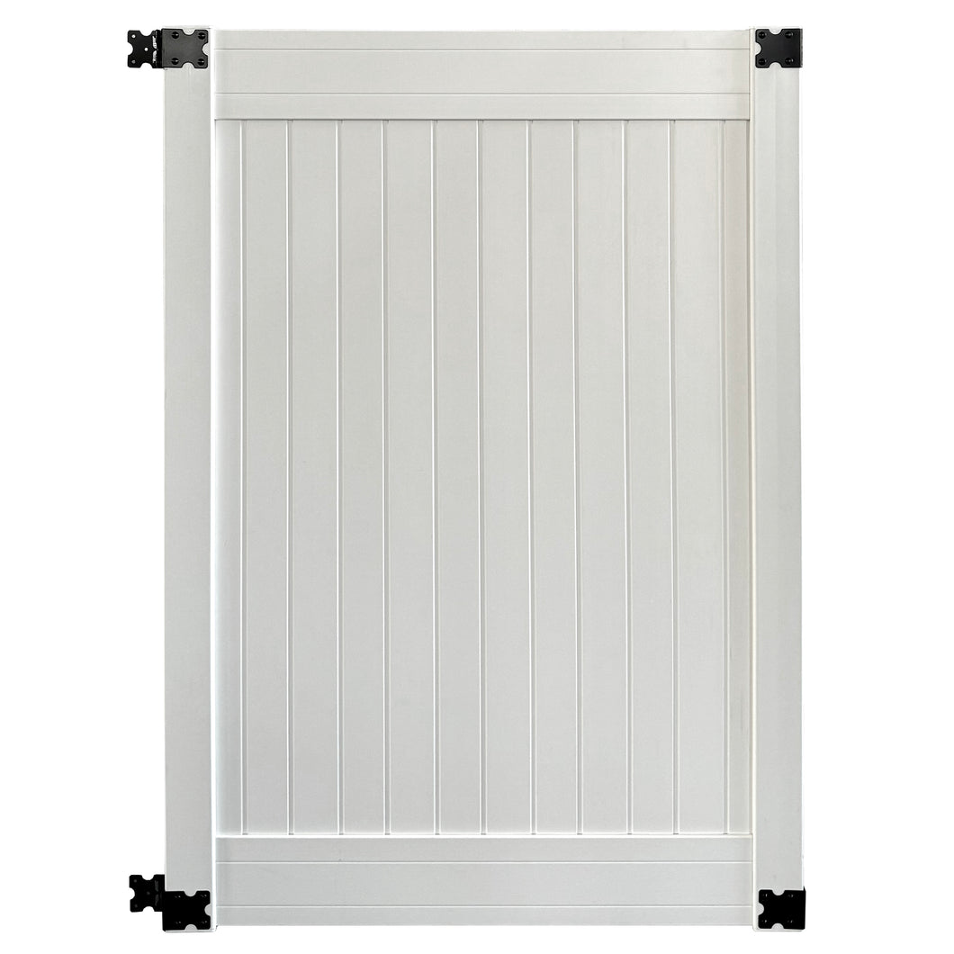 Pearl White Pre-Assembled Vinyl Fence Gate  6-ft