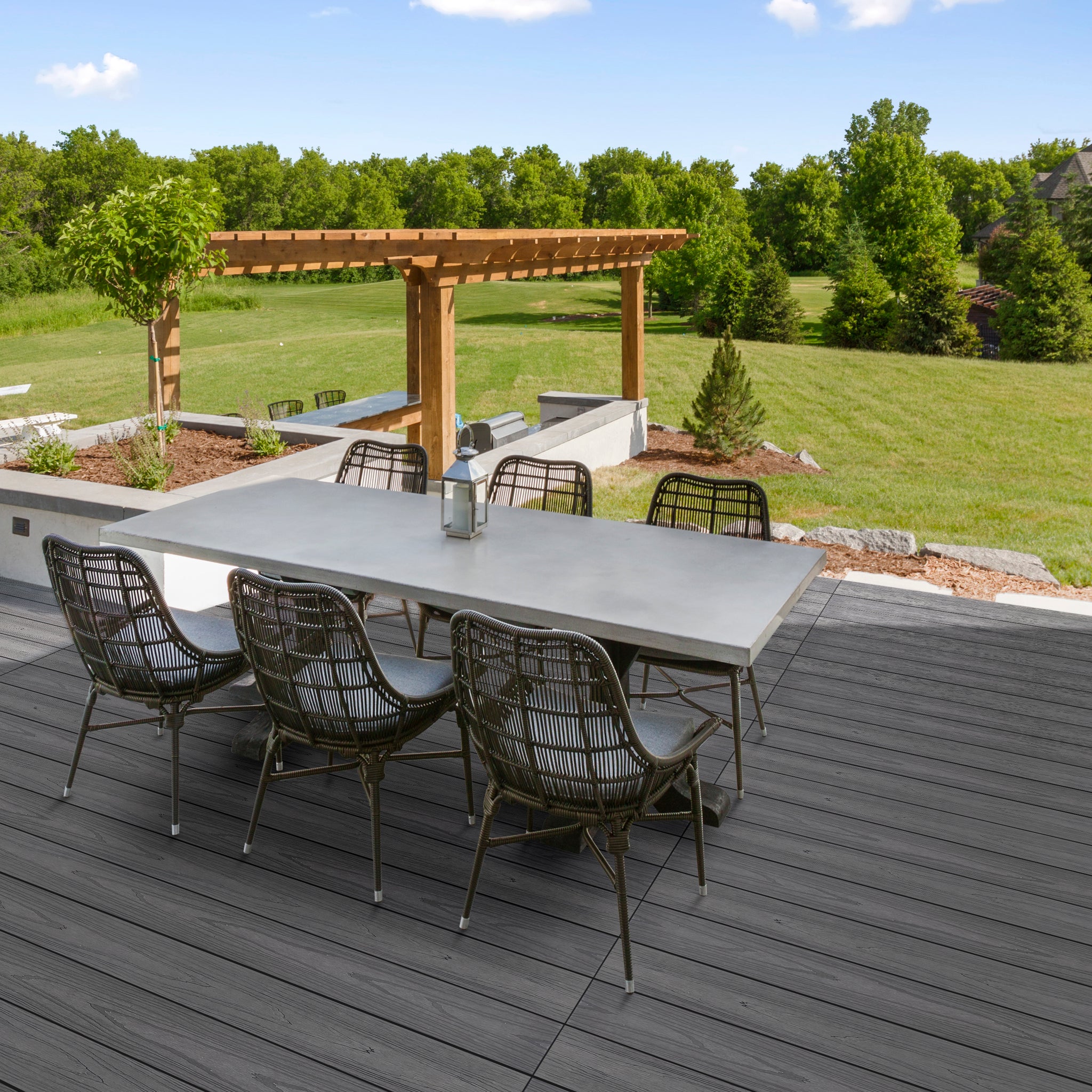 Graphite Oak Tunnel Core Composite Deck Planks - 7 Box/Pallet 12