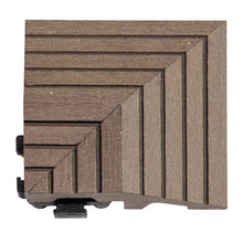 Load image into Gallery viewer, everhome 3 x 3-in Walnut Composite Deck Tile Corner Trim 4/Pack
