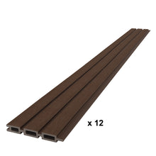 Load image into Gallery viewer, Fluted Boards (12pk) - Milton Brown - Co-Extruded Composite Fence Panel
