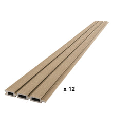 Load image into Gallery viewer, Fluted Boards (12pk) - Brighton Sand - Co-Extruded Composite Fence Panel
