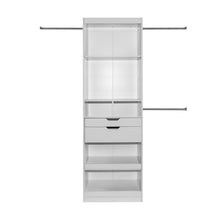 Load image into Gallery viewer, Oslo 72.8 H x 97-145-in W White Composite Wood Closet Organizer w/ Drawers/Shelves and Rods
