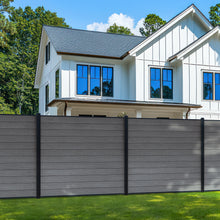 Load image into Gallery viewer, Fence Panel (12pk) - Frost Grey Woodgrain - Co-Extruded Composite Fence
