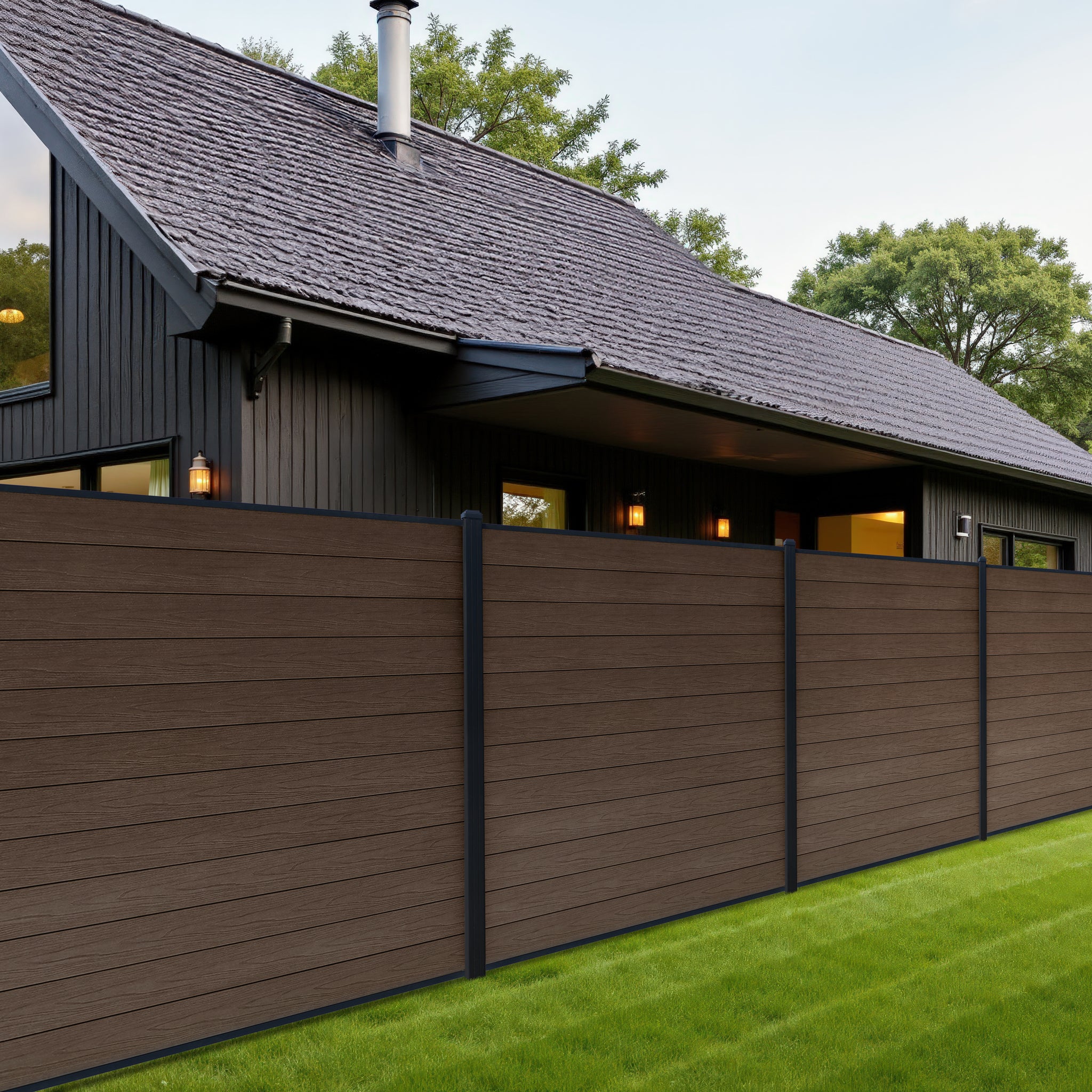 Fence Panel (12pk) - Woodland Brown Woodgrain - Co-Extruded