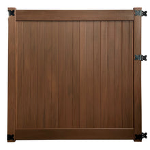 Load image into Gallery viewer, Mangrove Woodgrain Pre-Assembled Vinyl Fence Gate 6 x 6-ft
