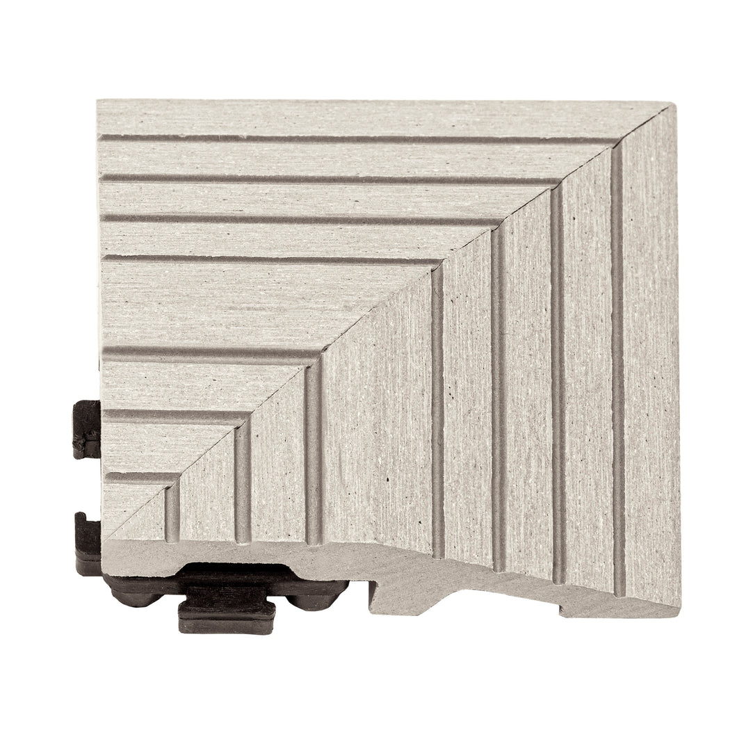 everhome 3 x 3-in Antique Gray Composite Deck Tile Corner Trim 4/Pack