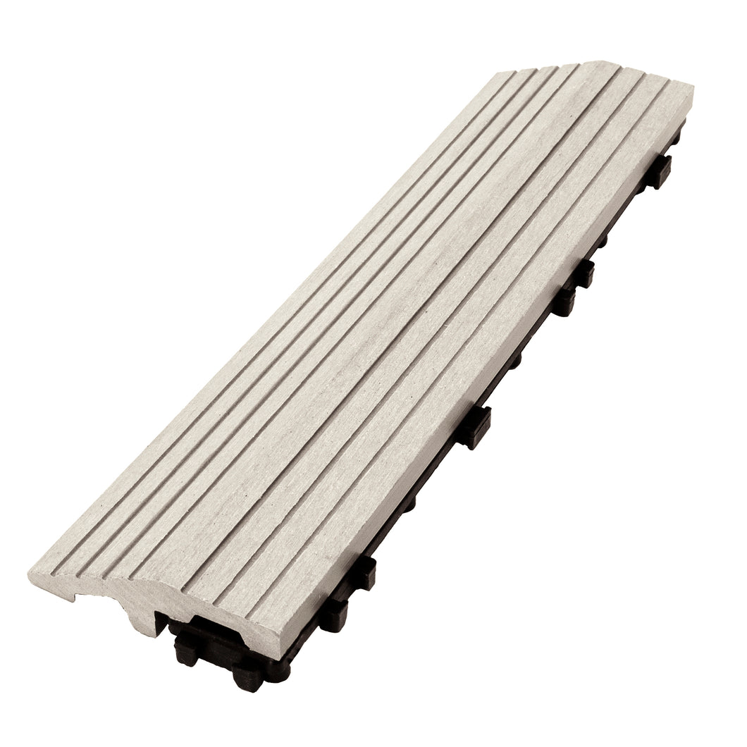 everhome 3 x 12-in Antique Gray Composite Deck Tile Edge Trim 4/Pack