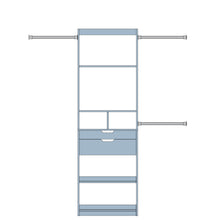 Load image into Gallery viewer, Oslo 72.8 H x 97-145-in W White Composite Wood Closet Organizer w/ Drawers/Shelves and Rods

