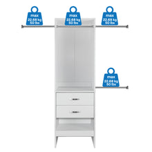 Load image into Gallery viewer, Monaco 72.8 H x 92-142-in W White Composite Wood Closet Organizer w/ Drawers/Shelves and Rods
